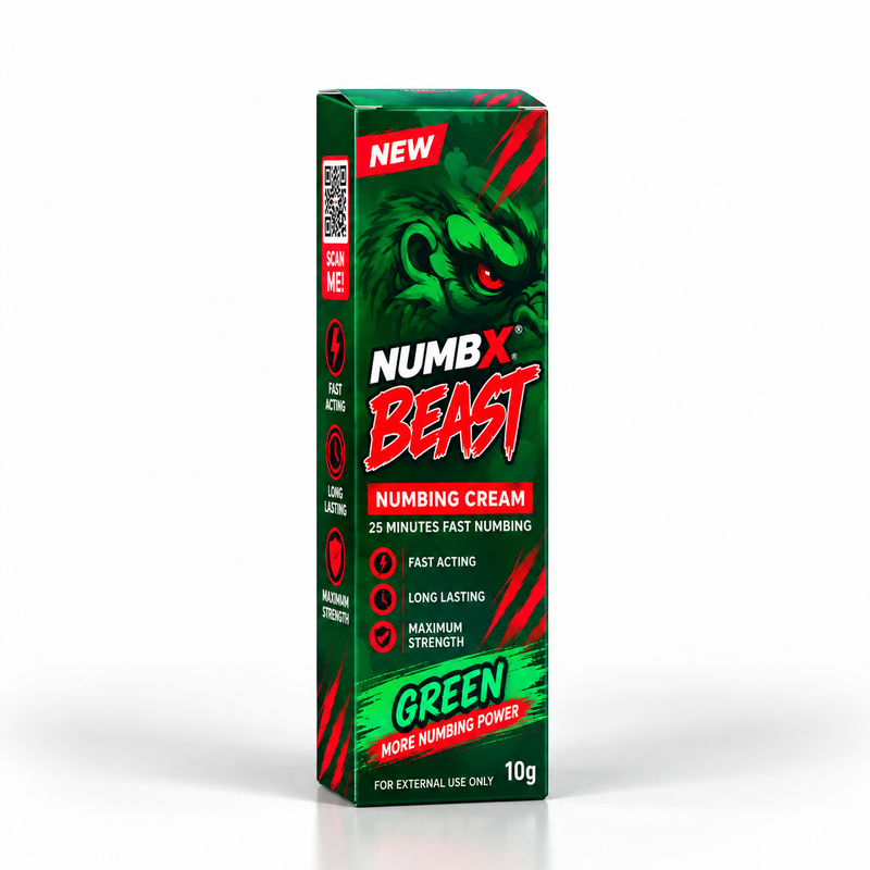NUMBX Beast Green Numbing Cream 60% Strong Sensitive Skin Formula - NUMBX Beast Tattoo Numbing Cream UK